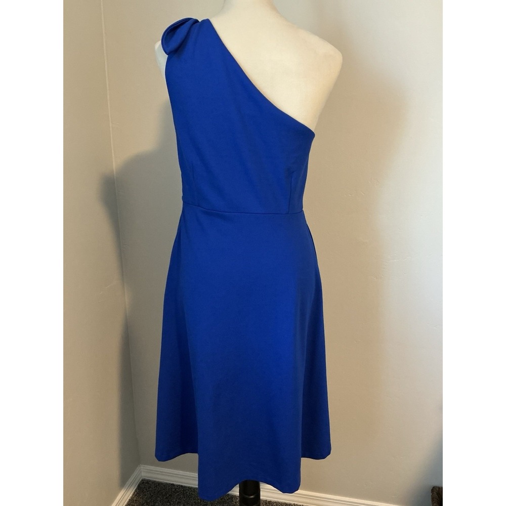 Banana Republic Radiant One Shoulder Dress Royal Pockets Blue Sz 6‎ - Picture 5 of 16